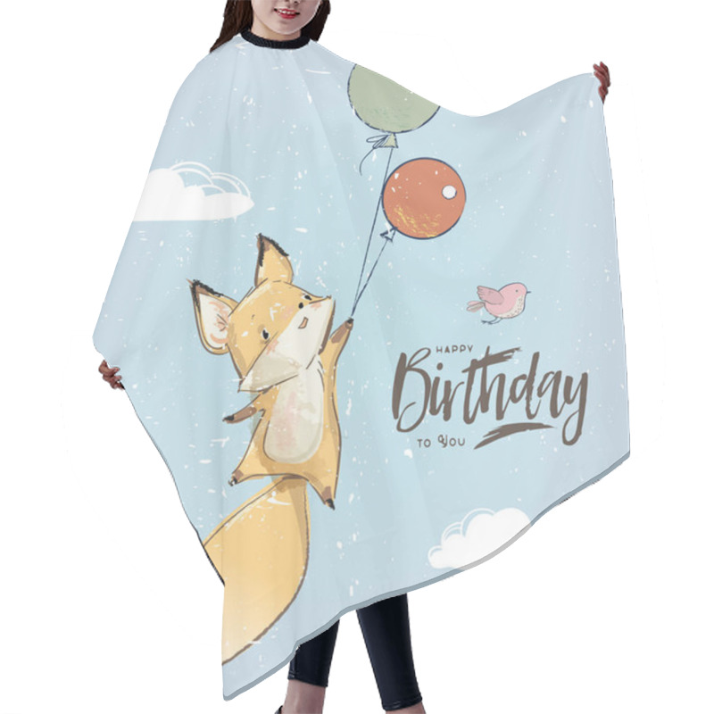 Personality  Little Fox With Balloon Hair Cutting Cape