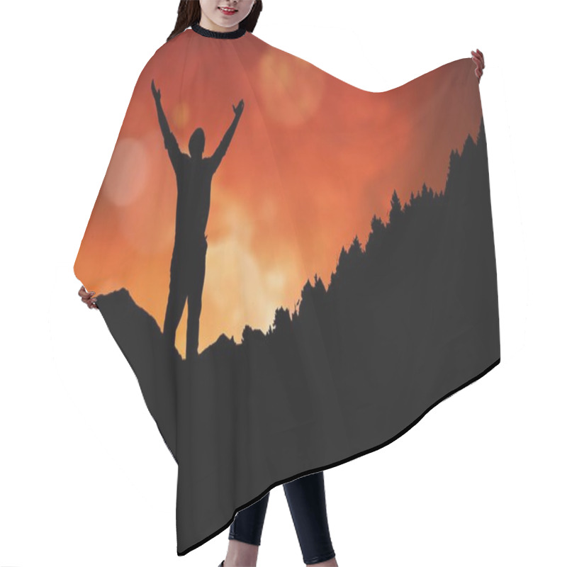 Personality  Shadow Of Man Exercising Yoga Hair Cutting Cape