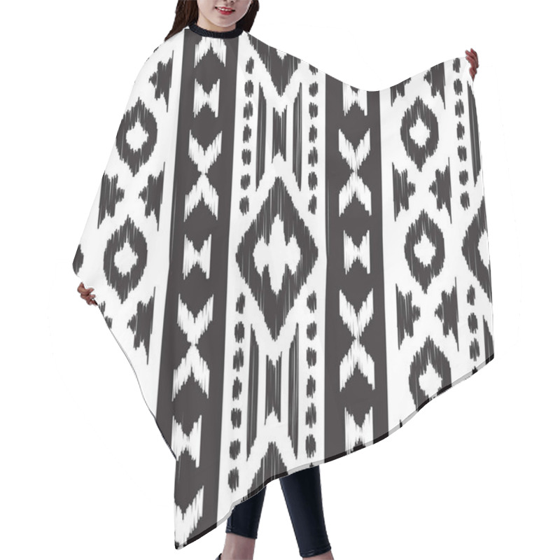 Personality  Navajo Seamless Pattern. Hair Cutting Cape