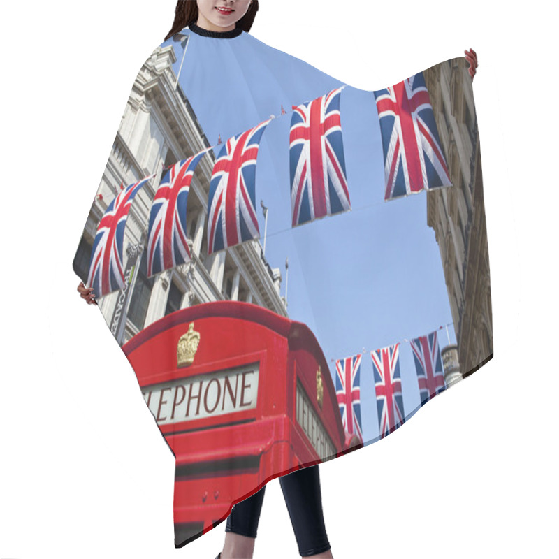 Personality  Telephone Box And Union Flags In London Hair Cutting Cape