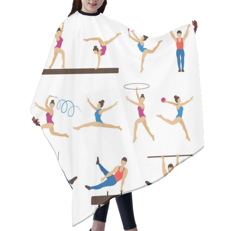 Personality  Gymnastics Athletes, Men And Women Set Hair Cutting Cape