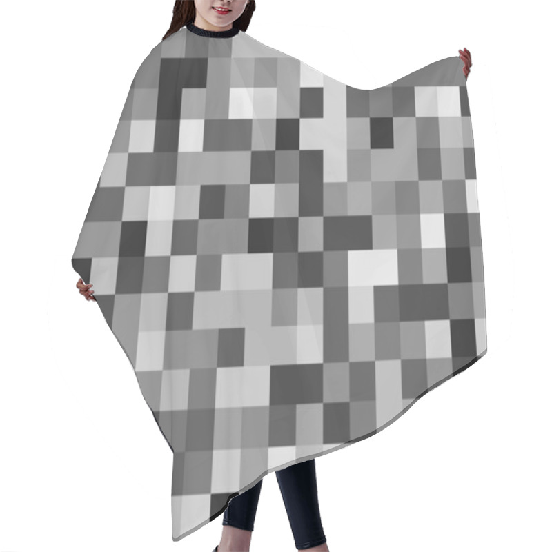 Personality  Squares Pixelated, Block Pixels Random Mosaic Pattern / Backgrou Hair Cutting Cape