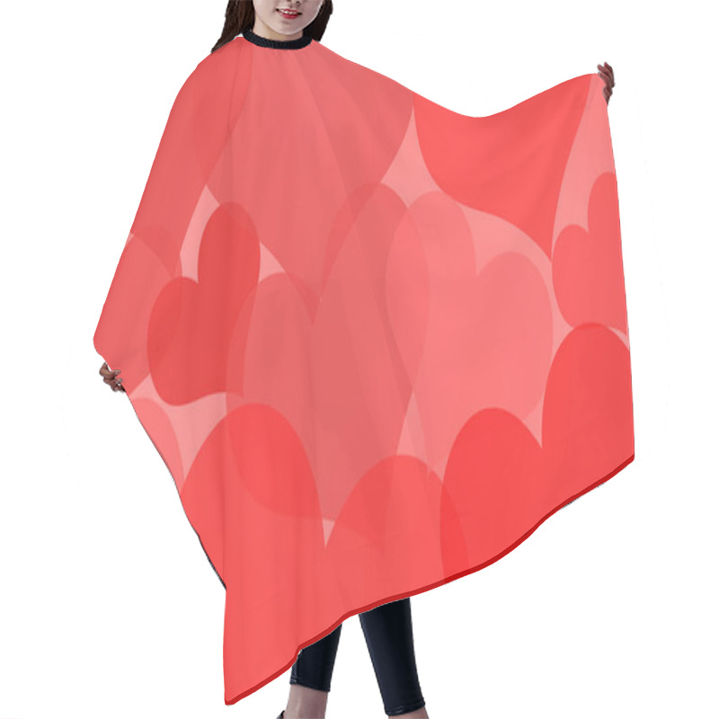 Personality  Valentine's Day Background With Red Hearts. Hair Cutting Cape