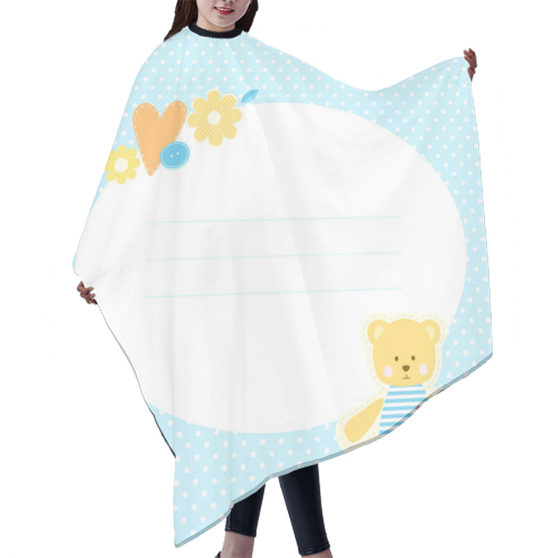 Personality  Cute Greeting Card With Teddy Bear Hair Cutting Cape