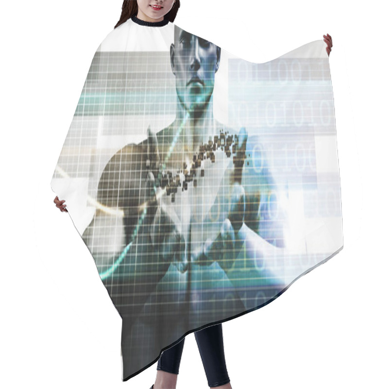 Personality  Futuristic Technology Concept Art Hair Cutting Cape