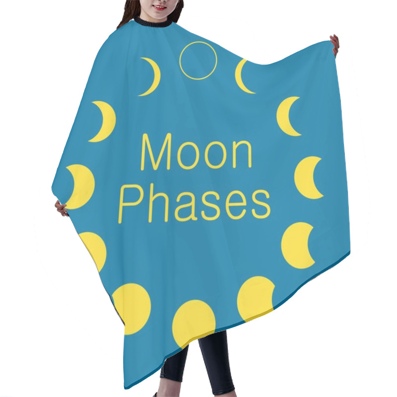 Personality  Moon Phases, Astronomy Icon Set Hair Cutting Cape