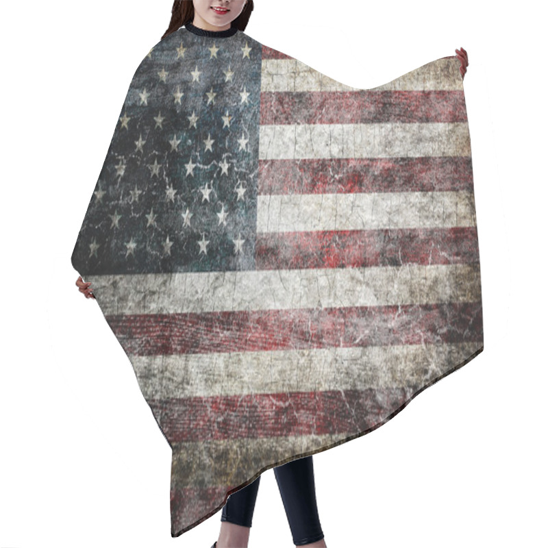 Personality  Grungy American Flag Background. Hair Cutting Cape