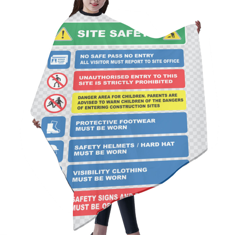 Personality  Industrial, Construction  Site Safety Signs Hair Cutting Cape