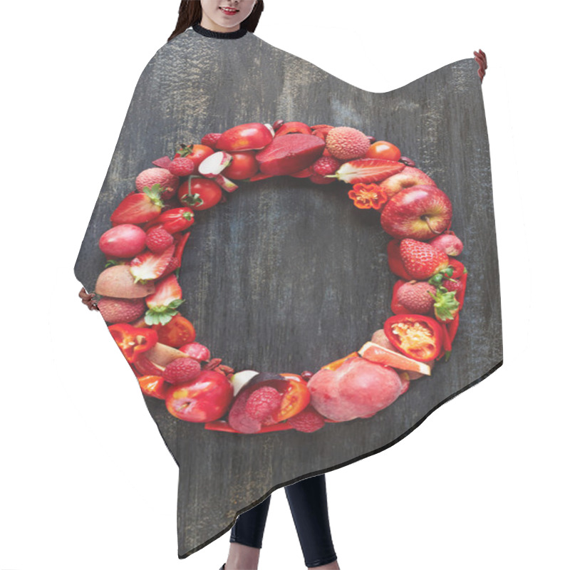 Personality  Vegetables And Fruits In Alphabet Letter Hair Cutting Cape