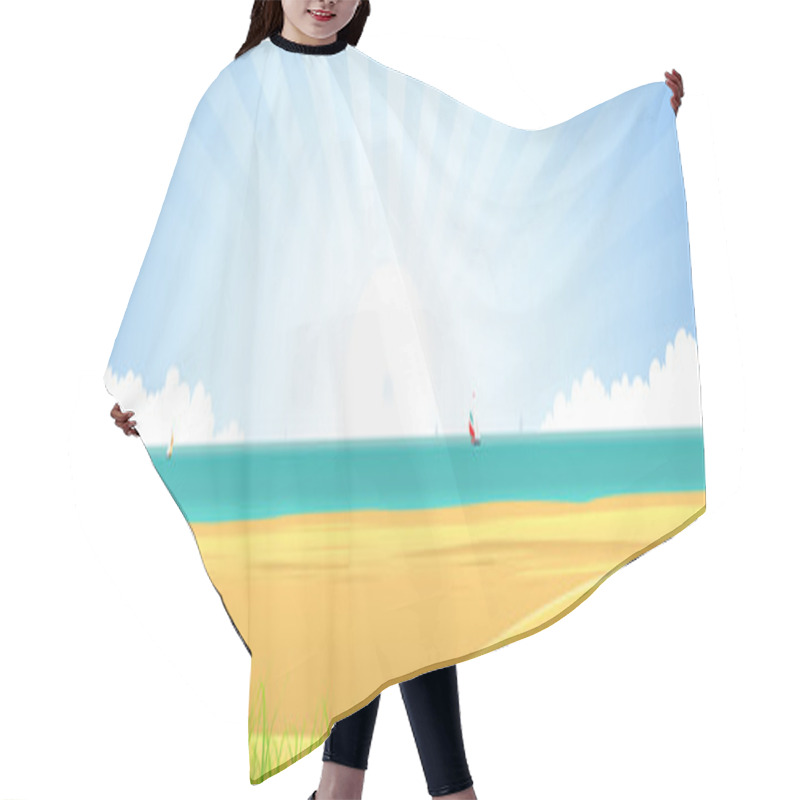 Personality  Beach Banner Hair Cutting Cape