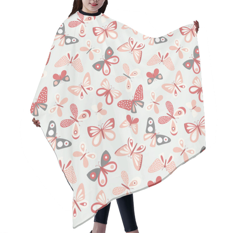 Personality  Cute Background With Cartoon Butterflies, Vector Illustration Hair Cutting Cape