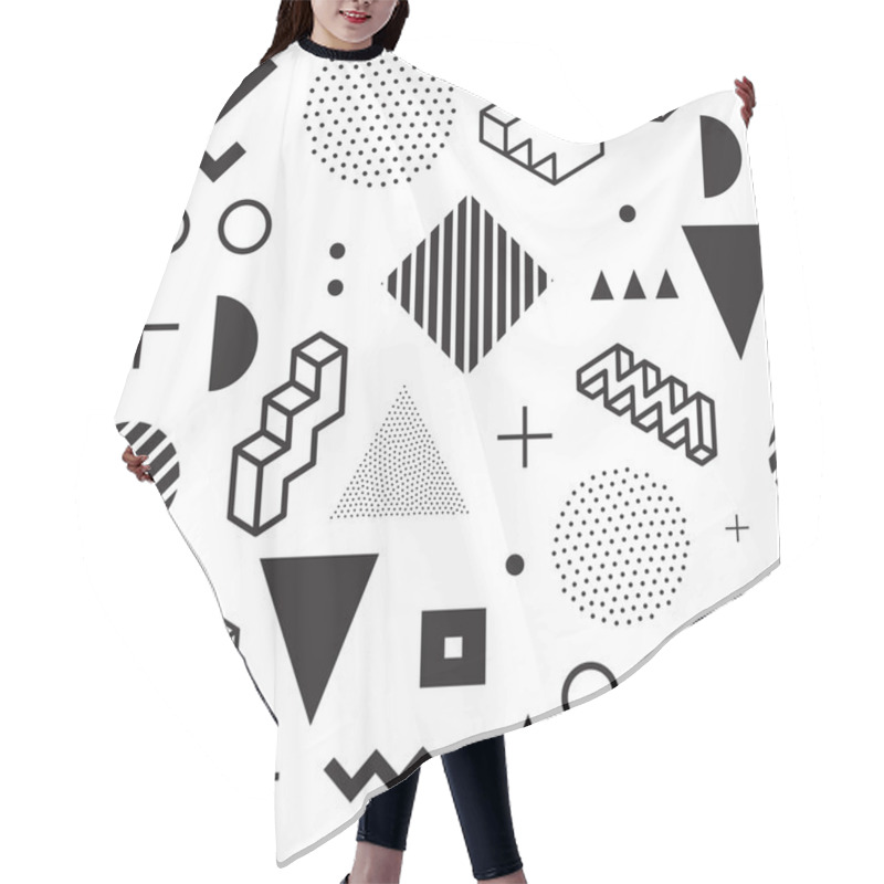 Personality  Memphis Background. Seamless Abstract Pattern Hair Cutting Cape