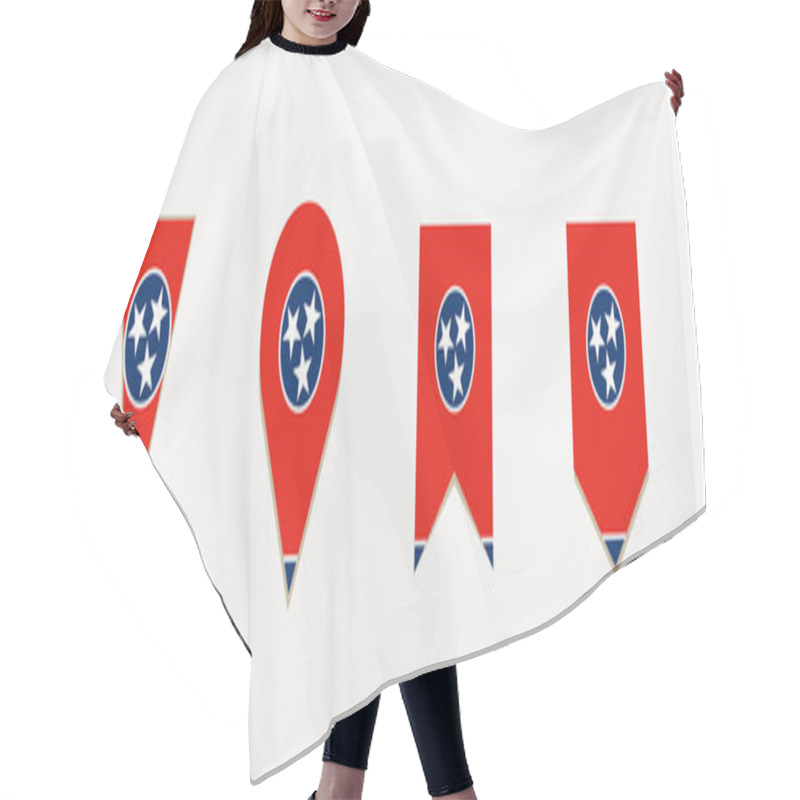 Personality  Tennessee Flag In Vertical Design, Vector Illustration. Hair Cutting Cape