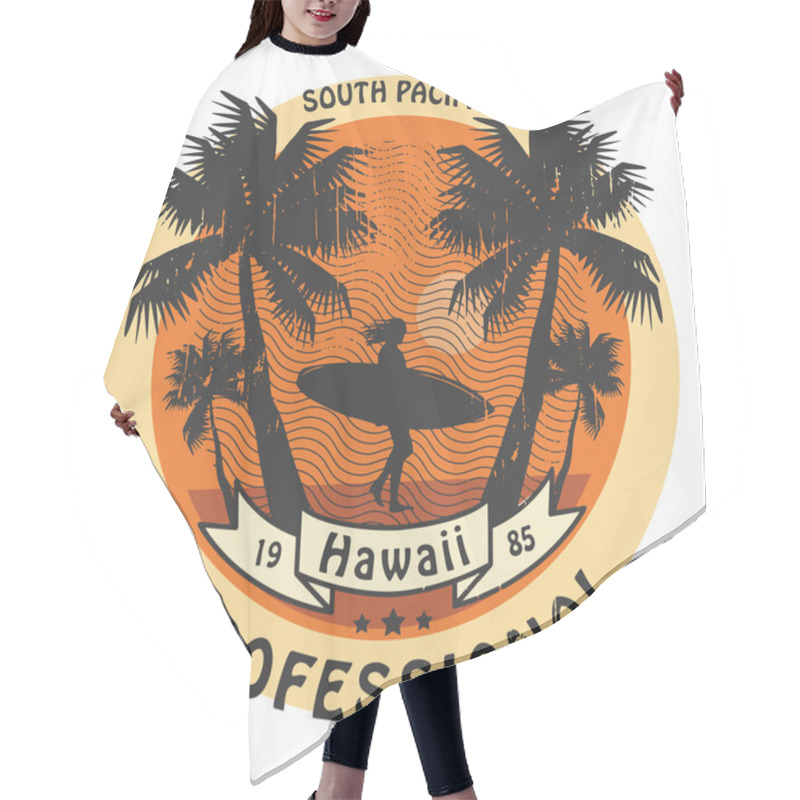 Personality  Hawaii Surfer Sign Hair Cutting Cape