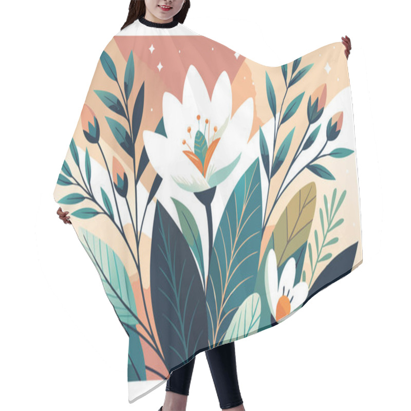 Personality  Minimalist Beautiful Floral Illustration Hair Cutting Cape