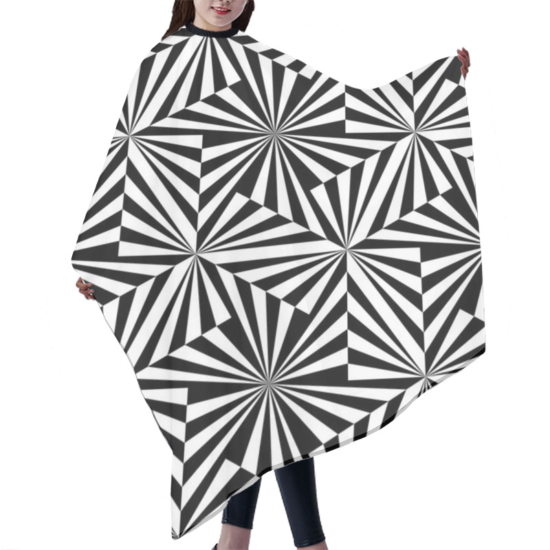 Personality  Seamless Polygonal Monochrome Pattern. Geometric Abstract Background. Suitable For Textile, Fabric And Packaging Hair Cutting Cape