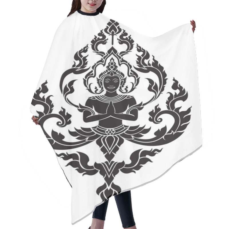 Personality  Thai Arts Angel, Vector Pattern Hair Cutting Cape