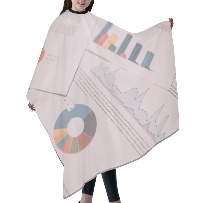 Personality  Close Up Of Business Documents With Graphs And Charts For Strategy Hair Cutting Cape