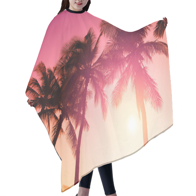 Personality  Tropical Sunset Background Hair Cutting Cape