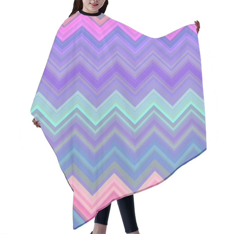 Personality  Holographic Chevron Zigzag Pattern Background. Holography Iridescent. Hair Cutting Cape