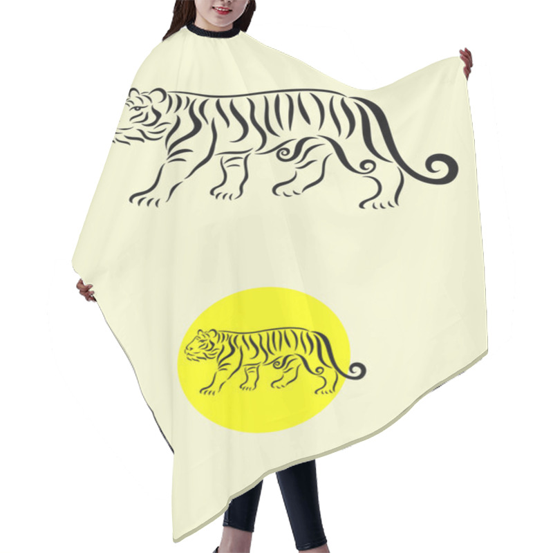 Personality  Tiger Tribal Tattoo Hair Cutting Cape