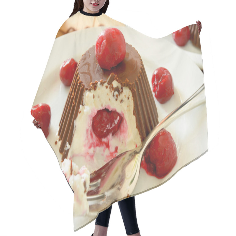 Personality  Homemade Custard Ice Cream, Covered With Chocolate And Cherries Hair Cutting Cape