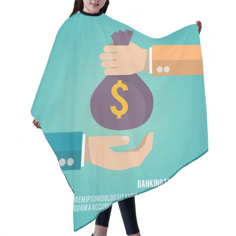 Personality  Money Bag Giving Poster Hair Cutting Cape