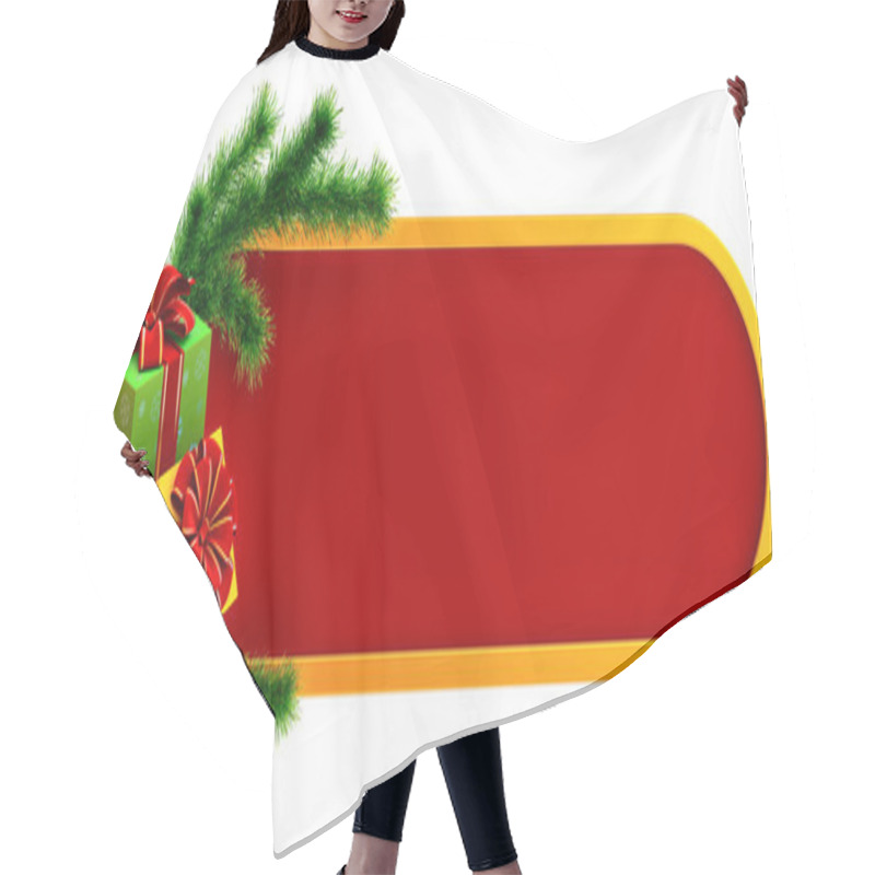 Personality  Christmas Frame With Two Gifts Hair Cutting Cape