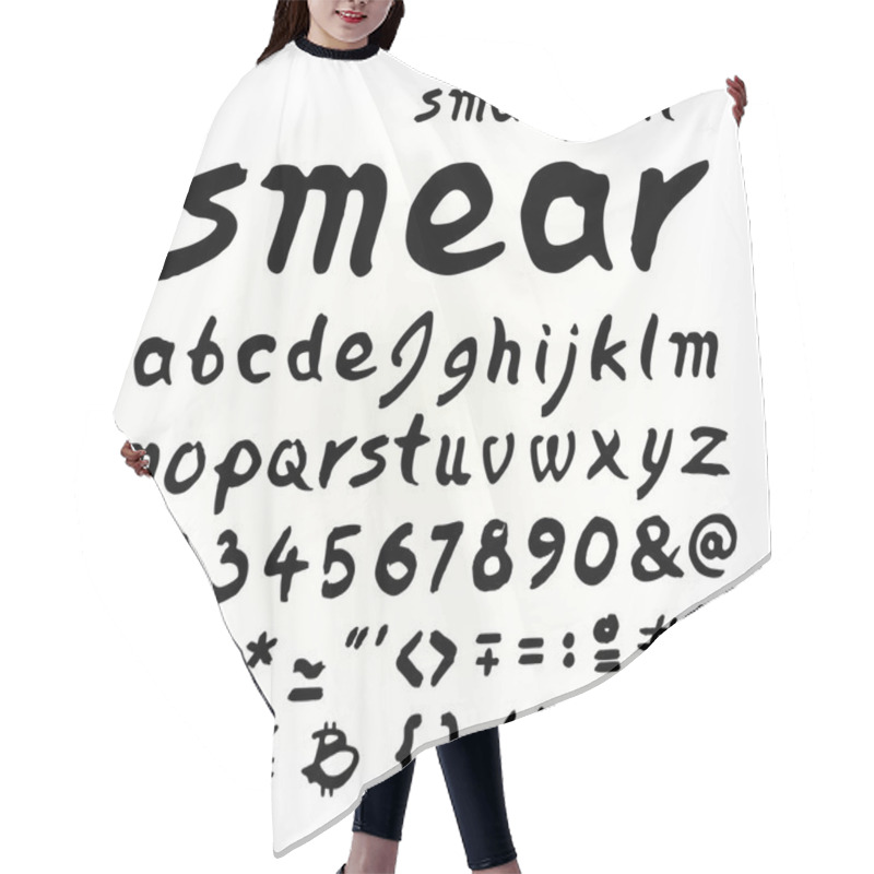 Personality  Small Letters Smear Hand Painted Font Hair Cutting Cape