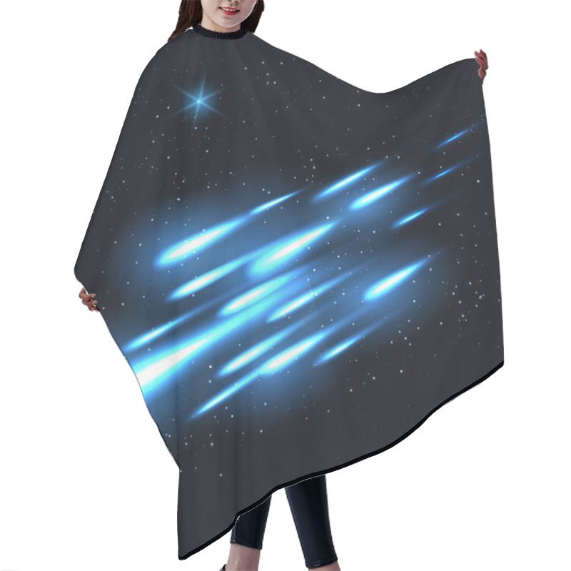 Personality  Starry Night Sky Falling Stars Background Hair Cutting Cape