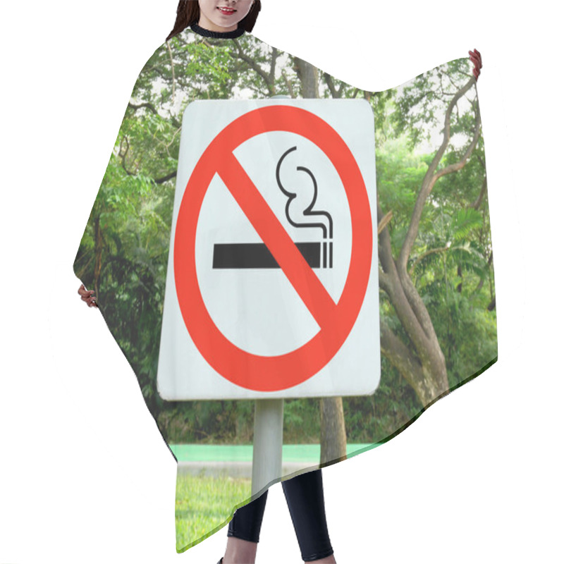 Personality  No Smoking Sign In The Park Hair Cutting Cape