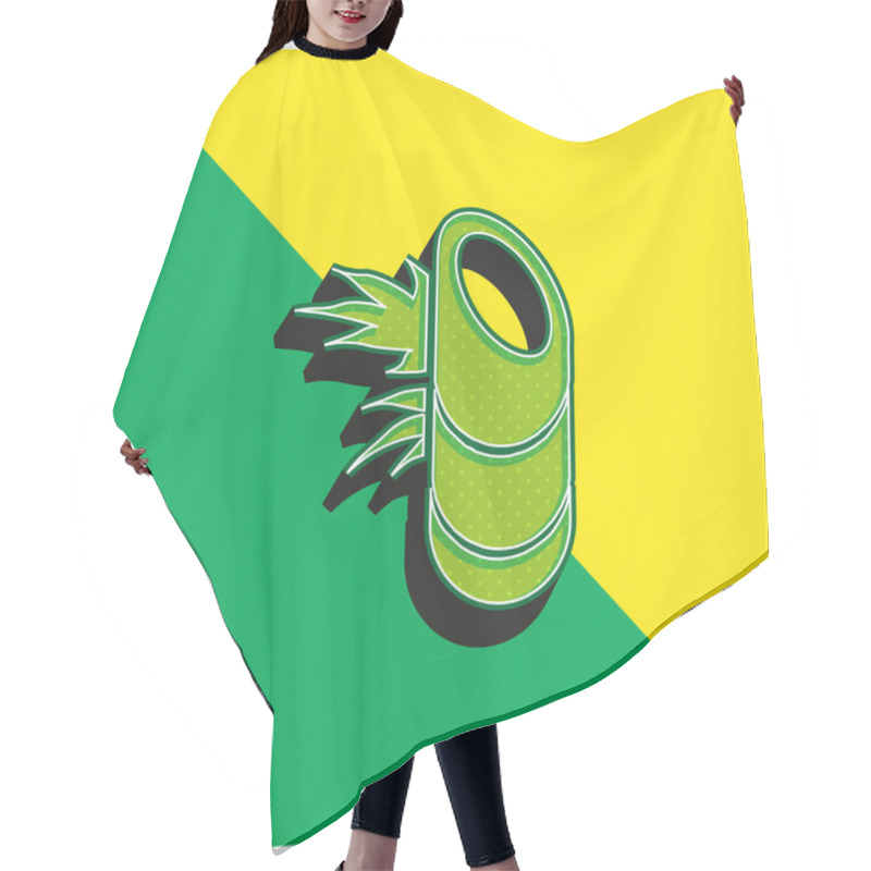 Personality  Bamboo Plant From Japan Green And Yellow Modern 3d Vector Icon Logo Hair Cutting Cape