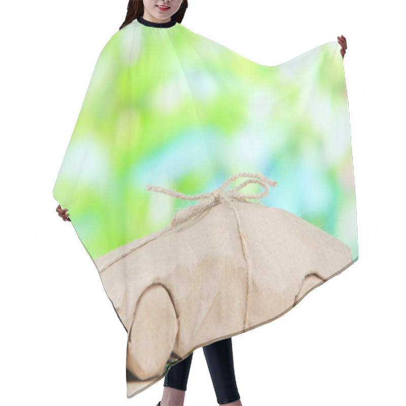 Personality  Car Wrapped In Brown Kraft Paper, On Nature Background Hair Cutting Cape