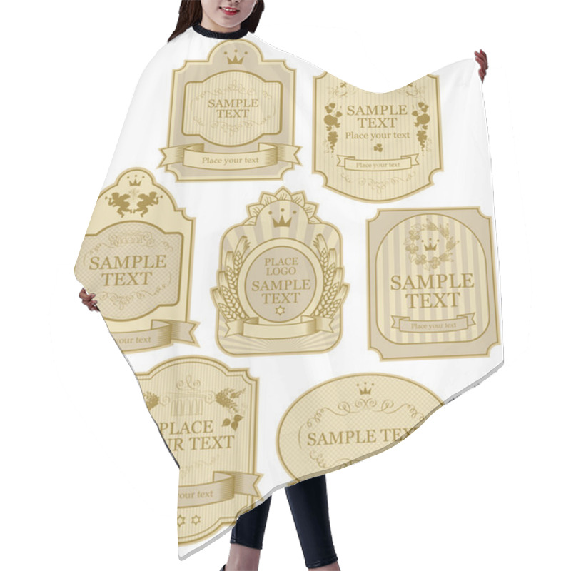 Personality  Vector Label Hair Cutting Cape