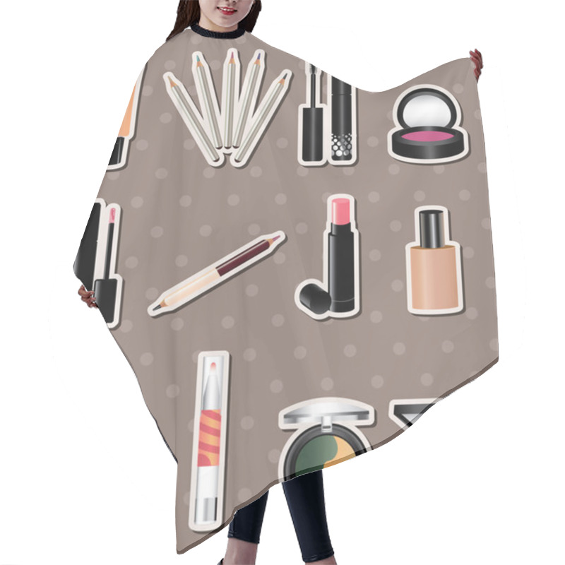 Personality  Cartoon Makeup Stickers Hair Cutting Cape