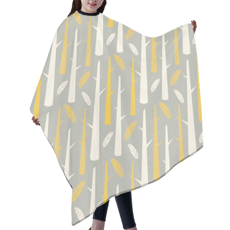 Personality  Tree Forest With Feathers, Seamless Pattern Hair Cutting Cape