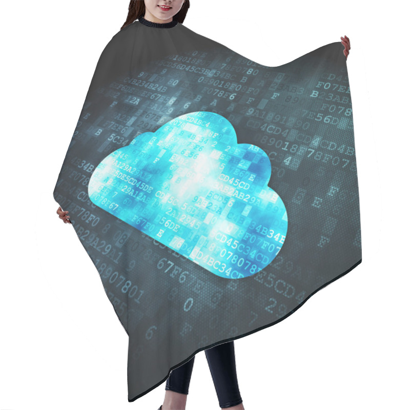 Personality  Cloud Technology Concept: Cloud On Digital Background Hair Cutting Cape