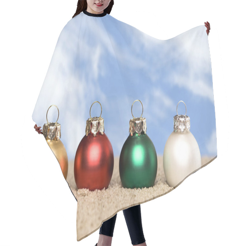 Personality  Christmas Ornaments On The Beach Hair Cutting Cape