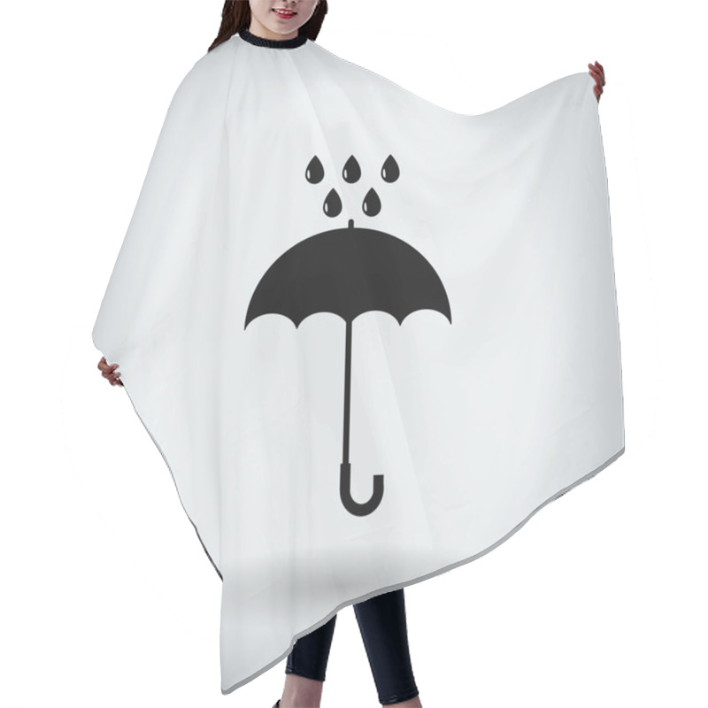 Personality  Umbrella And Rain Drops Icon Hair Cutting Cape