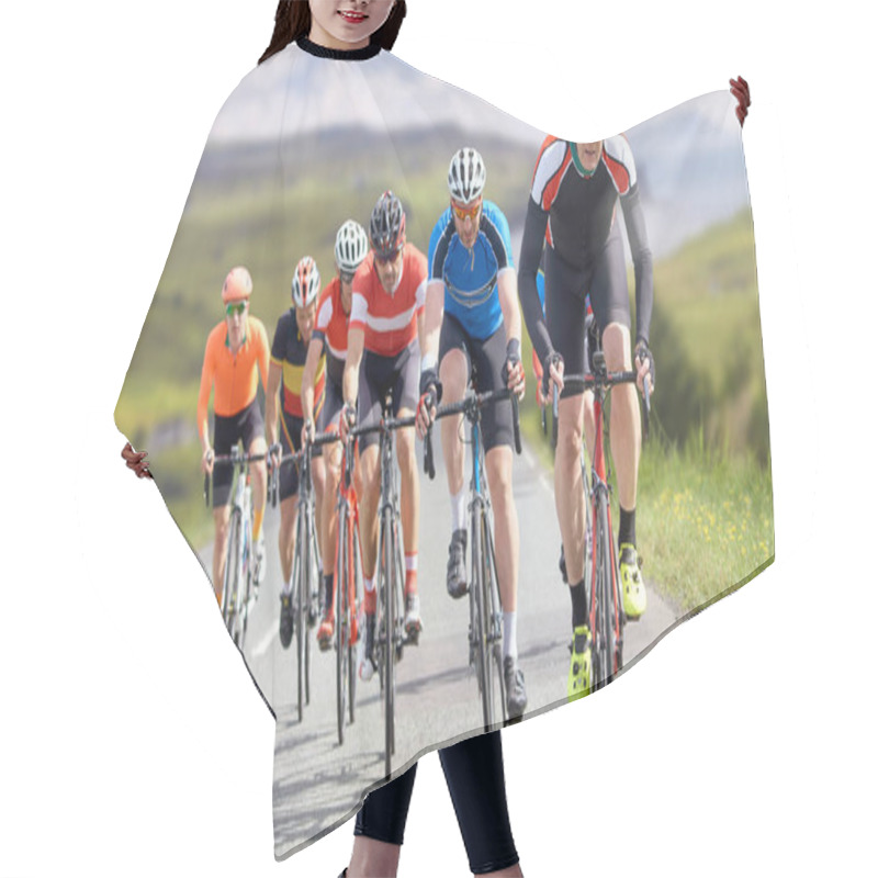 Personality  Cyclists Out Racing Along Country Lanes Hair Cutting Cape