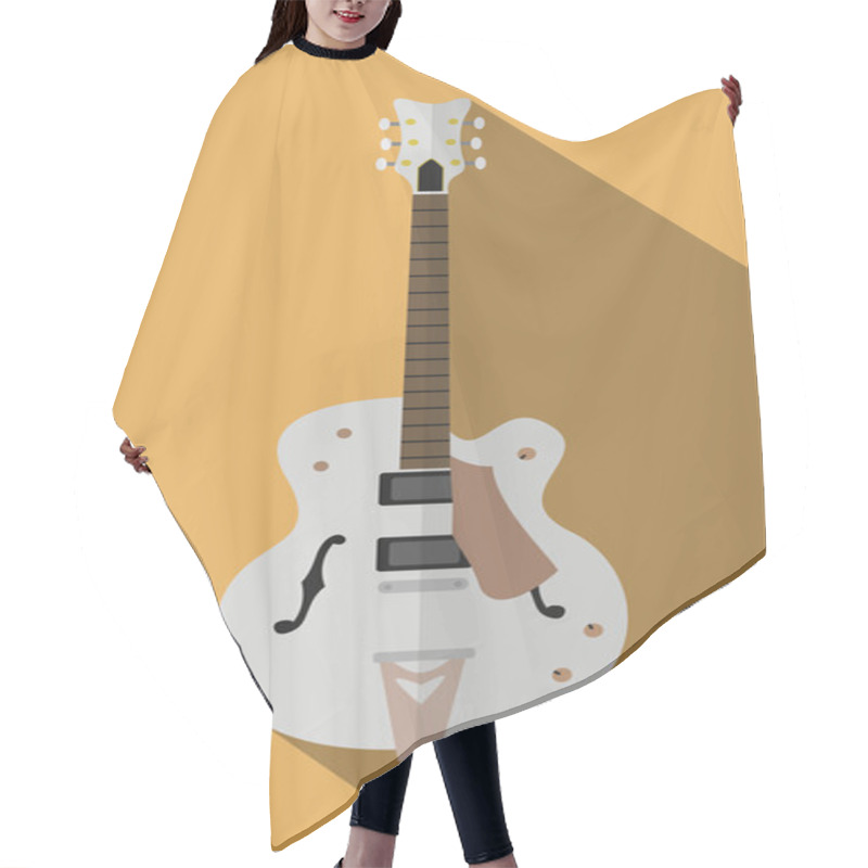 Personality  White Retro Guitar. Hair Cutting Cape