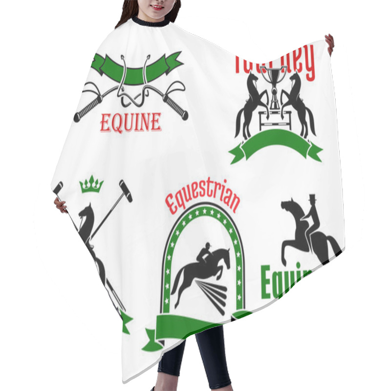 Personality  Equestrian Tournament, Polo Or Equine Club Symbol Hair Cutting Cape