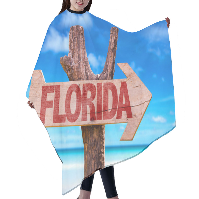 Personality  Florida Wooden Sign Hair Cutting Cape