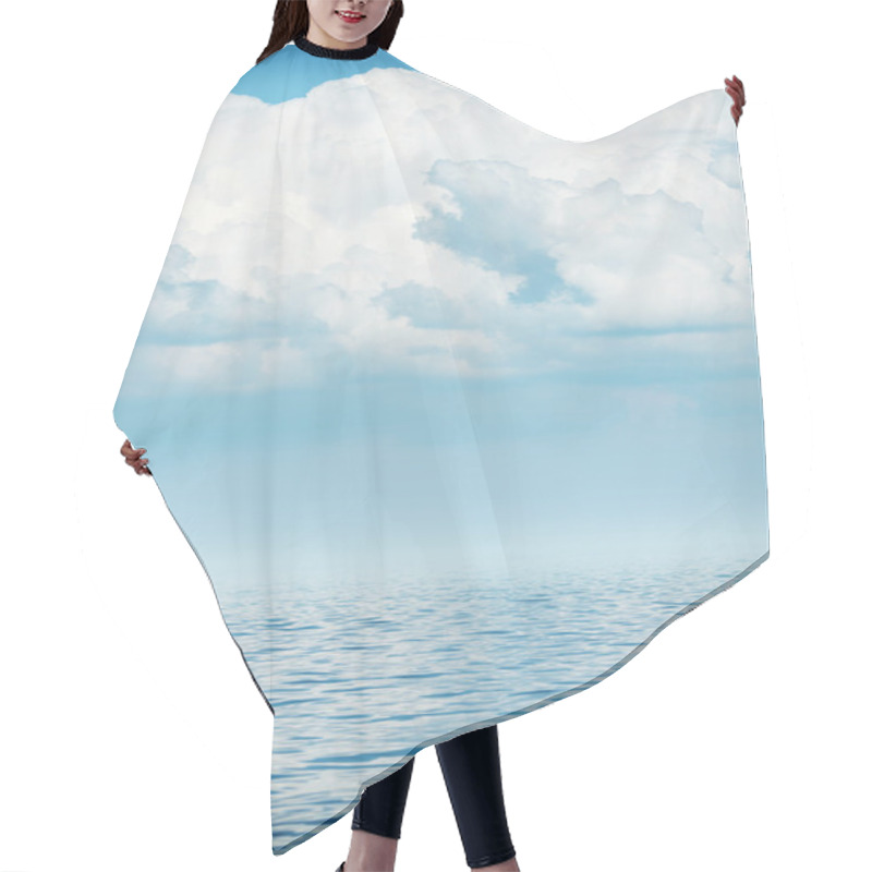 Personality  Sea Horizon With Cloudy Sky Hair Cutting Cape