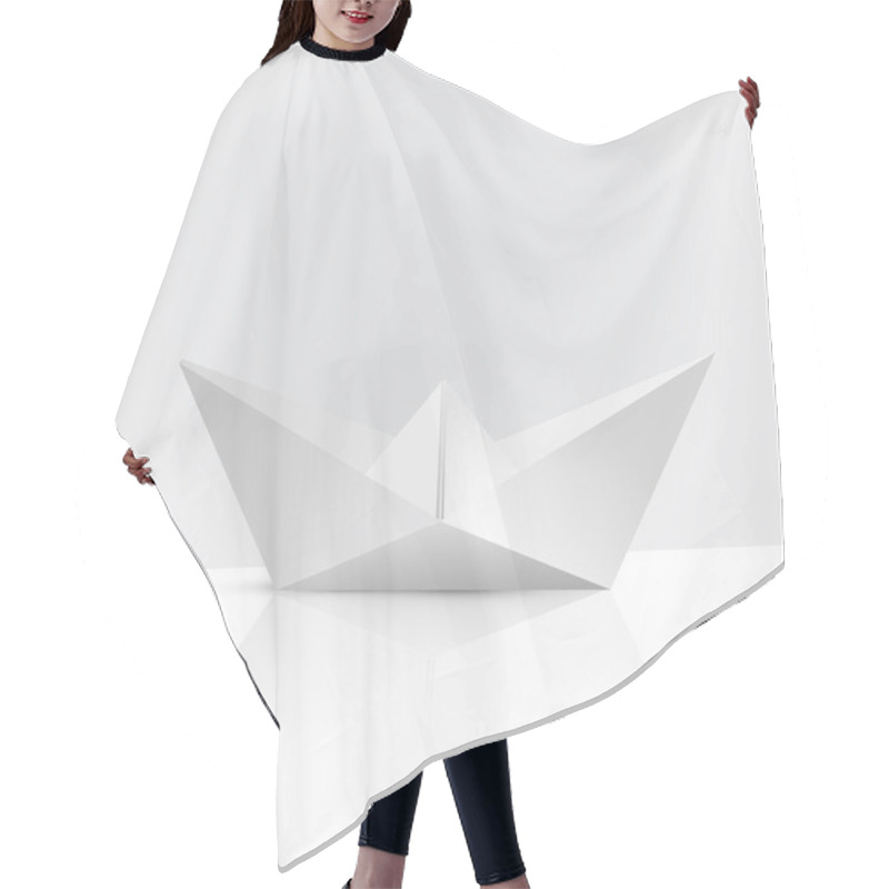 Personality  Vector Illustration Of Paper Boat. Hair Cutting Cape