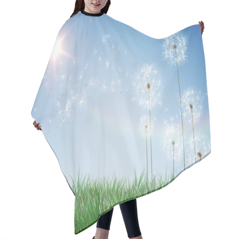 Personality  Dandelions Against Blue Sky Hair Cutting Cape