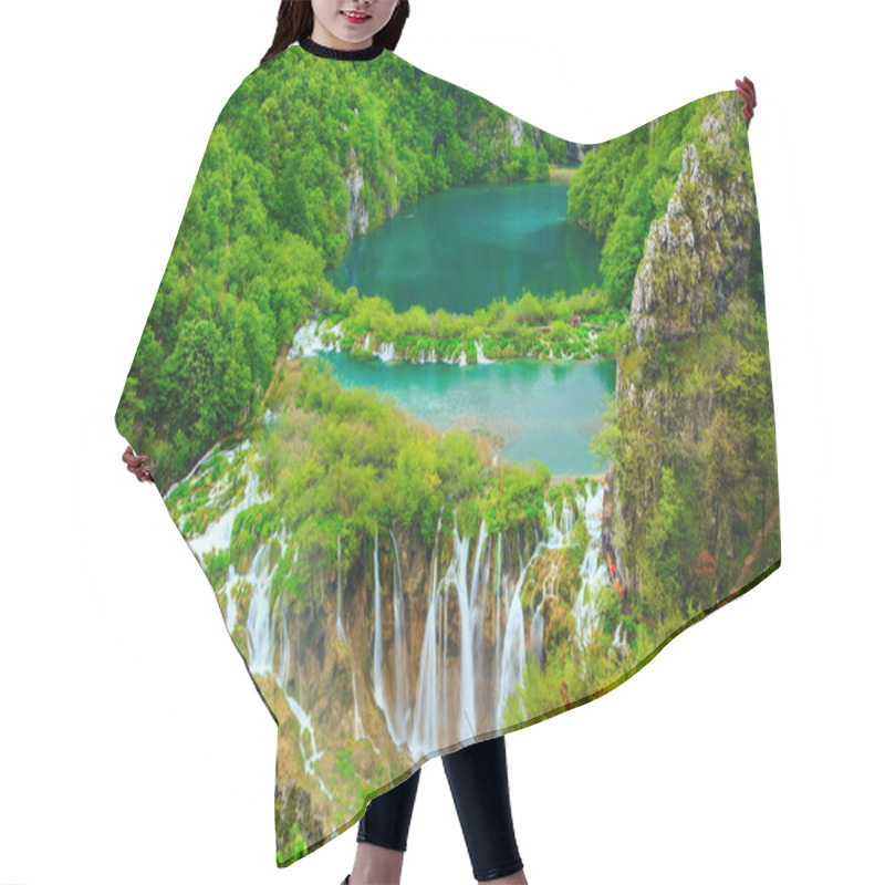 Personality  Waterfalls In Plitvice National Park Hair Cutting Cape