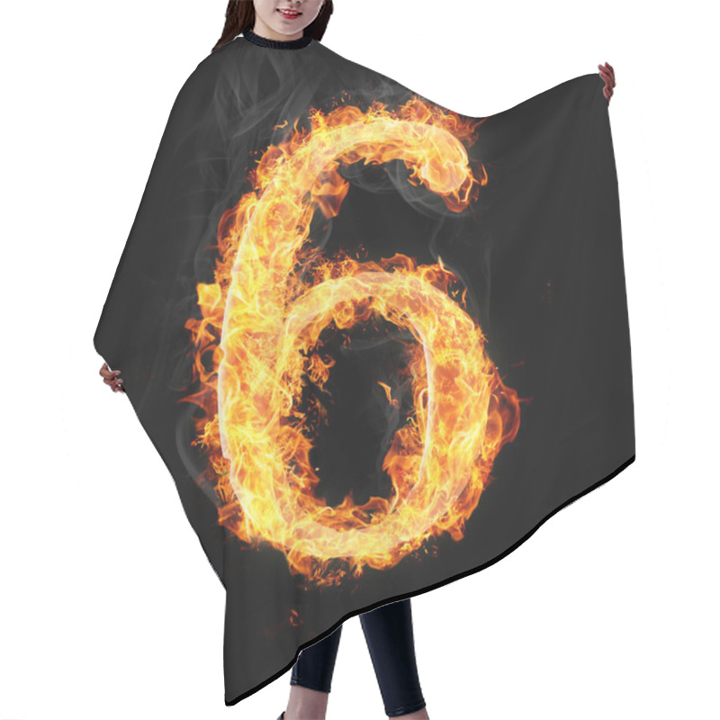 Personality  Fonts, Numbers And Symbols In Fire For Different Purposes Hair Cutting Cape