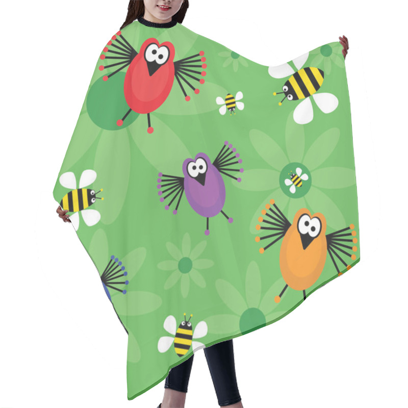 Personality  Funky Birds And Bees Hair Cutting Cape