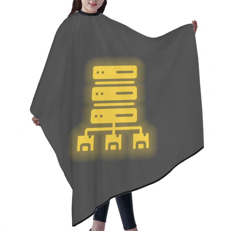 Personality  Big Data Yellow Glowing Neon Icon Hair Cutting Cape